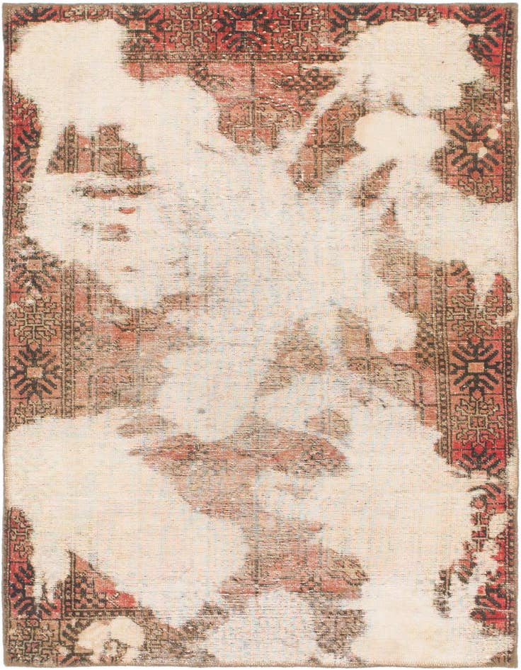 Detail image of 3' 7 x 5' 8 Hand Knotted Ultra Vintage Persian Wool Rug