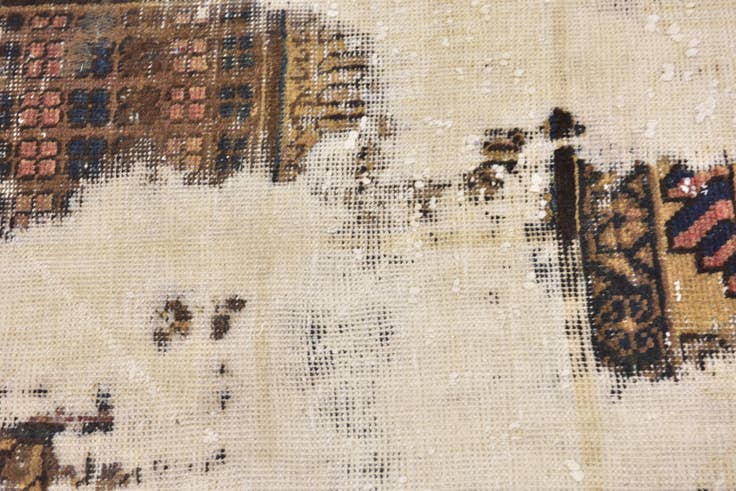 Detail image of 3' 2 x 4' 5 Hand Knotted Ultra Vintage Persian Wool Rug