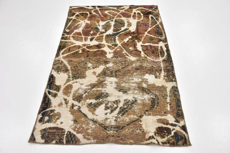 Detail image of 3' 5 x 5' 7 Hand Knotted Ultra Vintage Persian Wool Rug