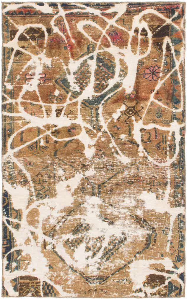 3' 5 x 5' 7 Hand Knotted Ultra Vintage Persian Wool Rug