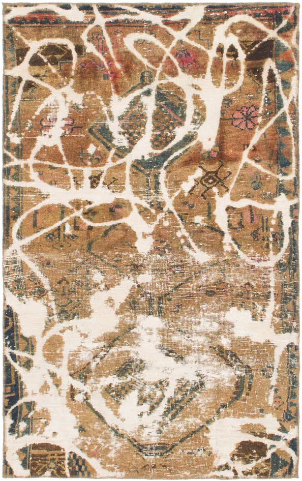Detail image of 3' 5 x 5' 7 Hand Knotted Ultra Vintage Persian Wool Rug