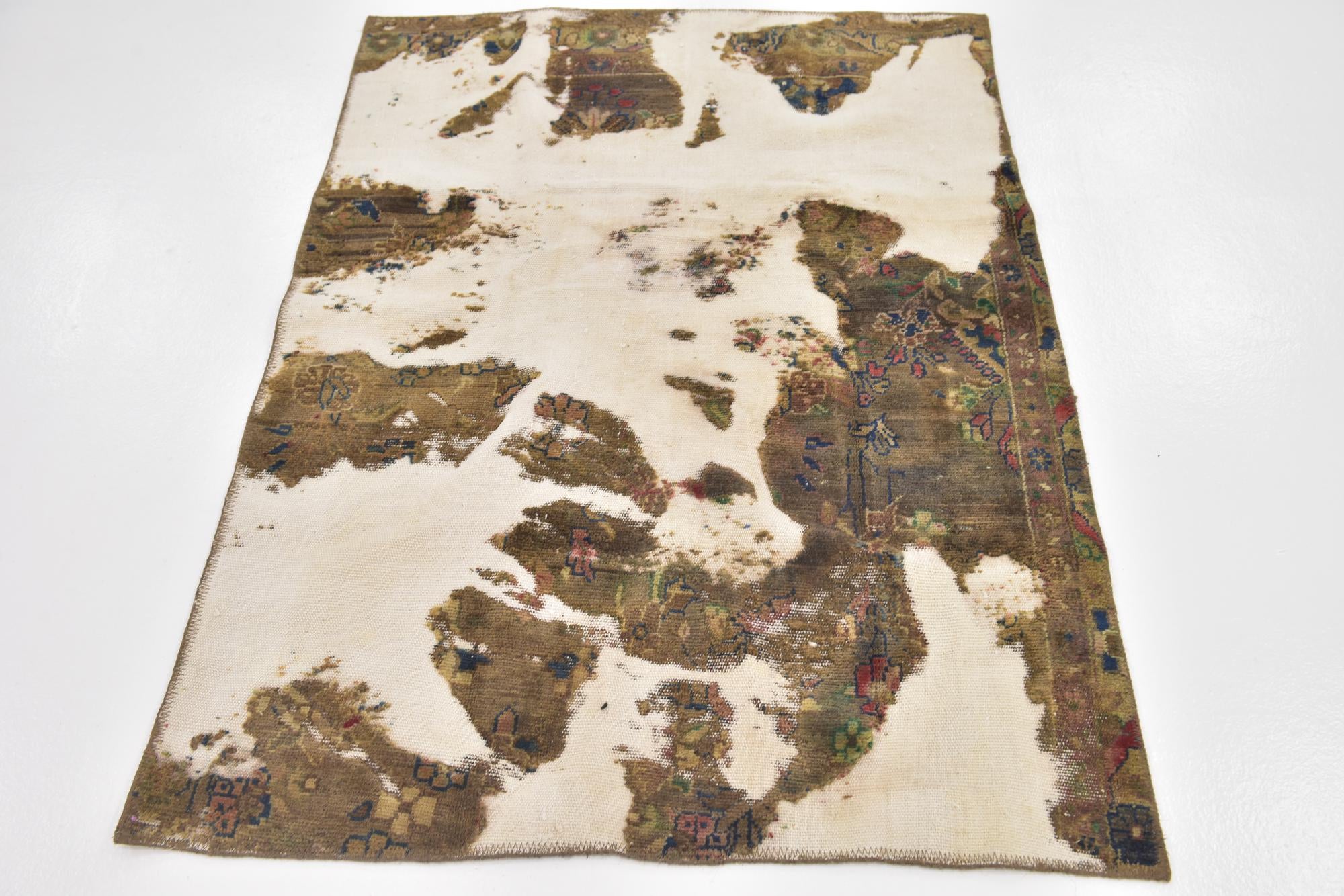 3' 6 x 4' 10 Hand Knotted Ultra Vintage Persian Wool Rug