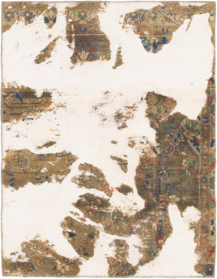 Detail image of 3' 6 x 4' 10 Hand Knotted Ultra Vintage Persian Wool Rug
