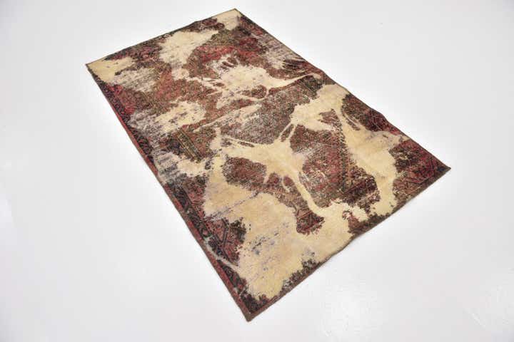 3' 8 x 6' Hand Knotted Ultra Vintage Persian Wool Rug