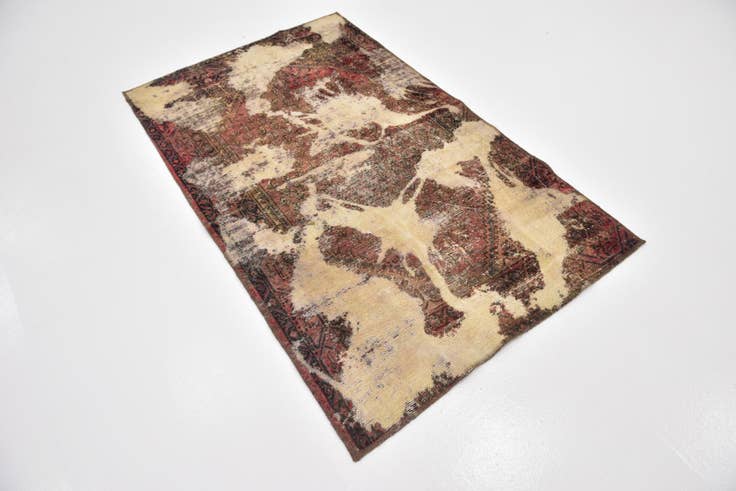 Detail image of 3' 8 x 6' Hand Knotted Ultra Vintage Persian Wool Rug