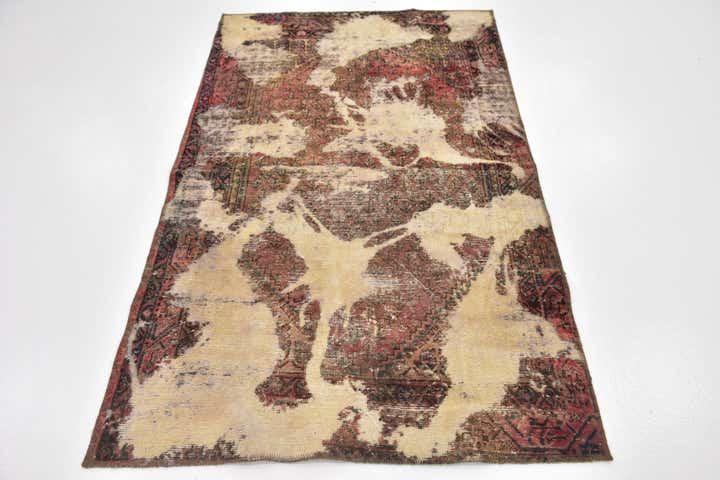 3' 8 x 6' Hand Knotted Ultra Vintage Persian Wool Rug