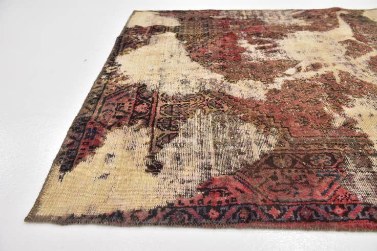Detail image of 3' 8 x 6' Hand Knotted Ultra Vintage Persian Wool Rug