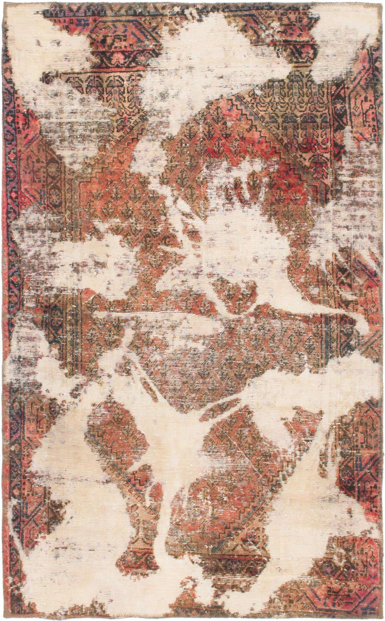 3' 8 x 6' Hand Knotted Ultra Vintage Persian Wool Rug