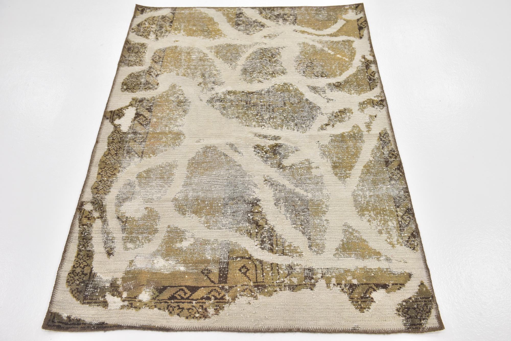 3' 6 x 5' Hand Knotted Ultra Vintage Persian Wool Rug