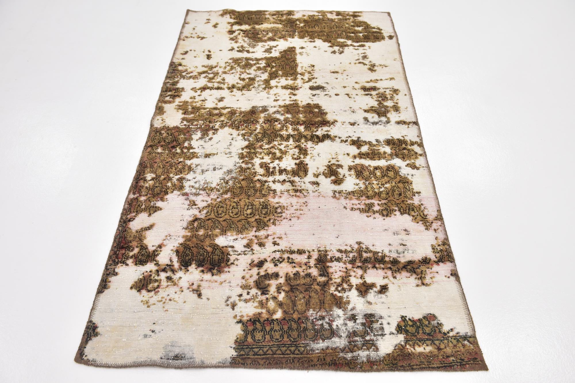 3' 6 x 6' 4 Hand Knotted Ultra Vintage Persian Wool Rug