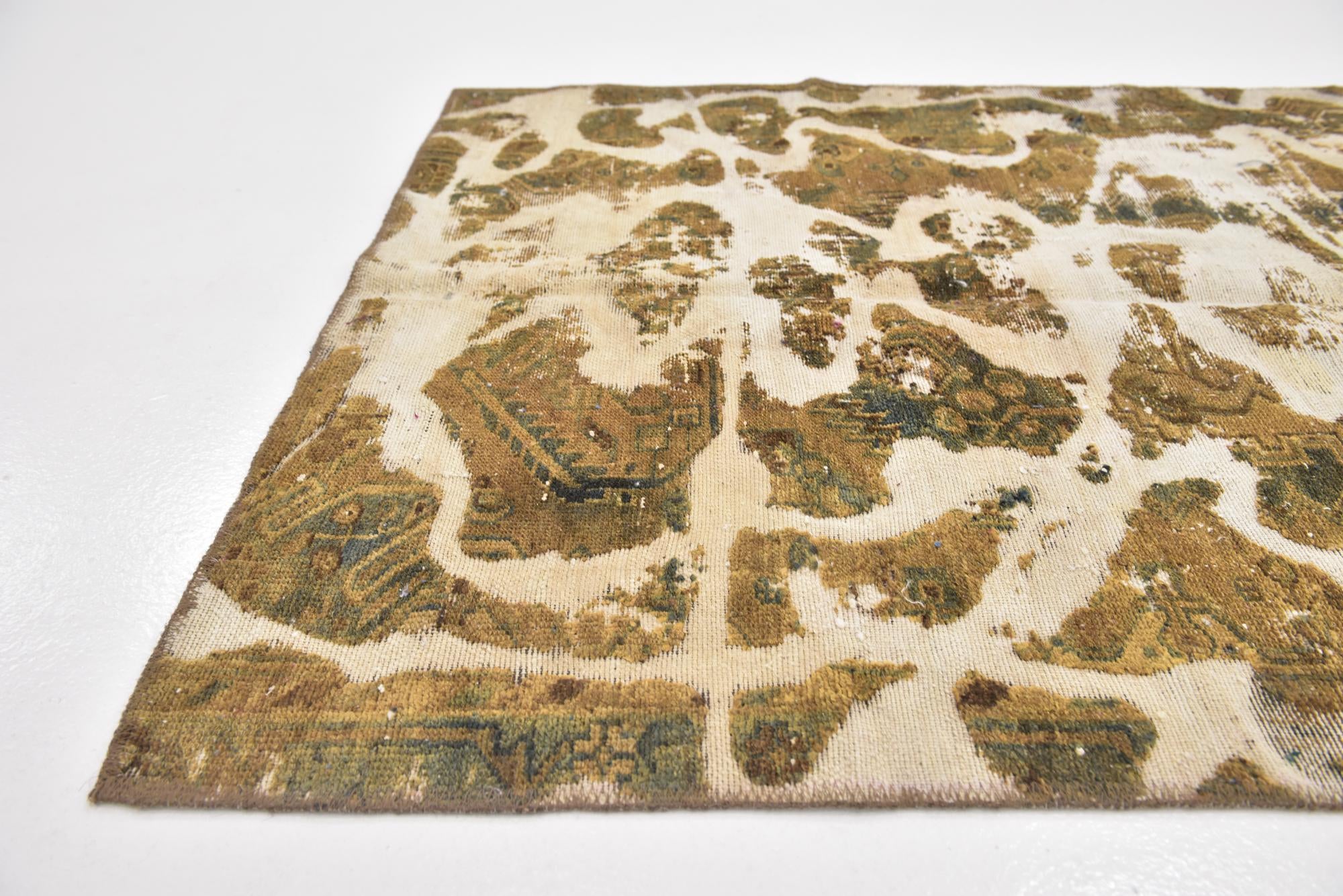 3' 5 x 4' 4 Hand Knotted Ultra Vintage Persian Wool Rug