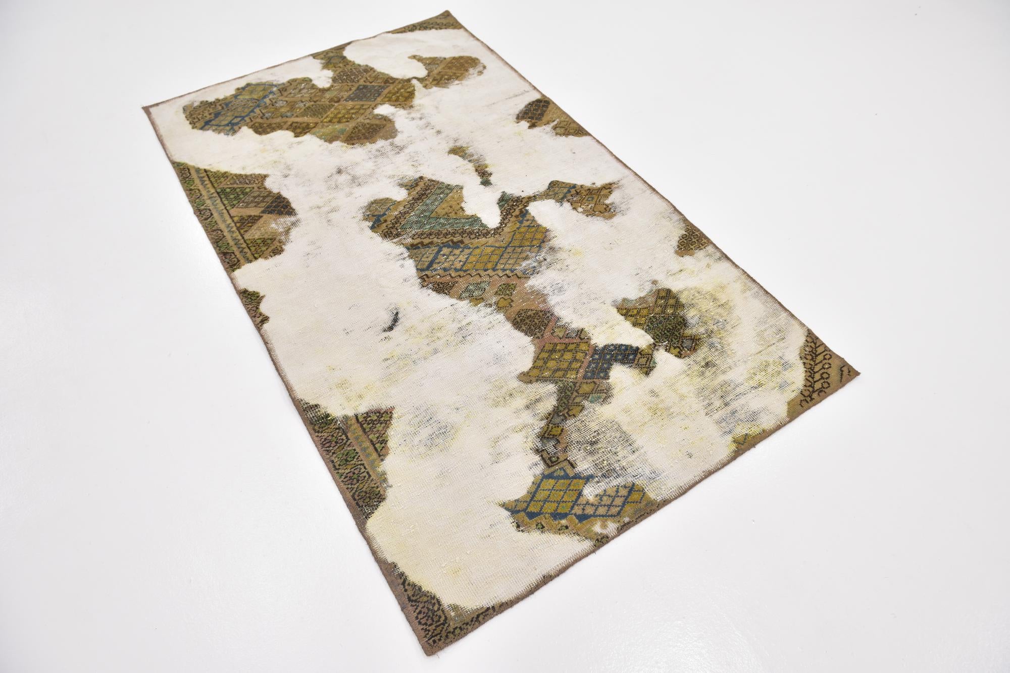 3' 7 x 6' Hand Knotted Ultra Vintage Persian Wool Rug