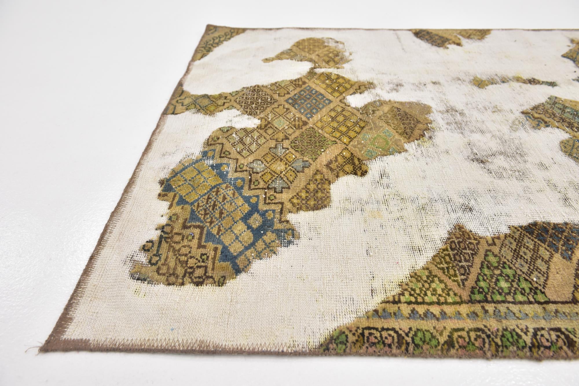 3' 7 x 6' Hand Knotted Ultra Vintage Persian Wool Rug