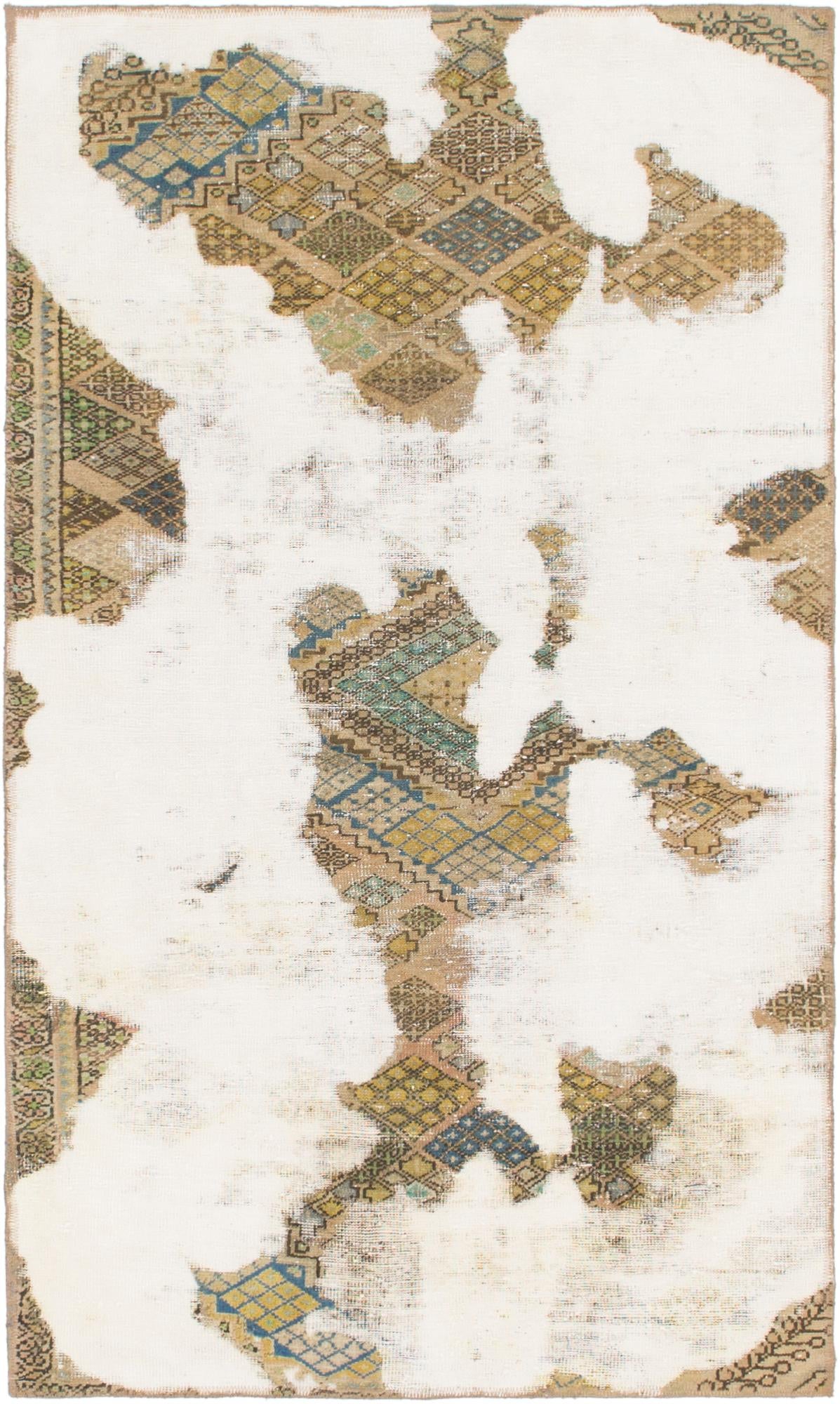 3' 7 x 6' Hand Knotted Ultra Vintage Persian Wool Rug