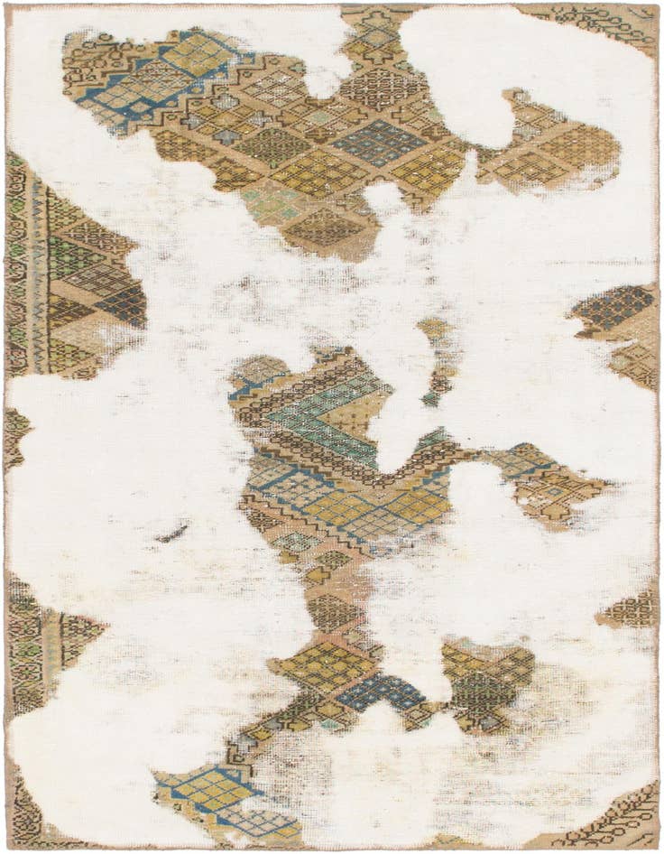 Detail image of 3' 7 x 6' Hand Knotted Ultra Vintage Persian Wool Rug