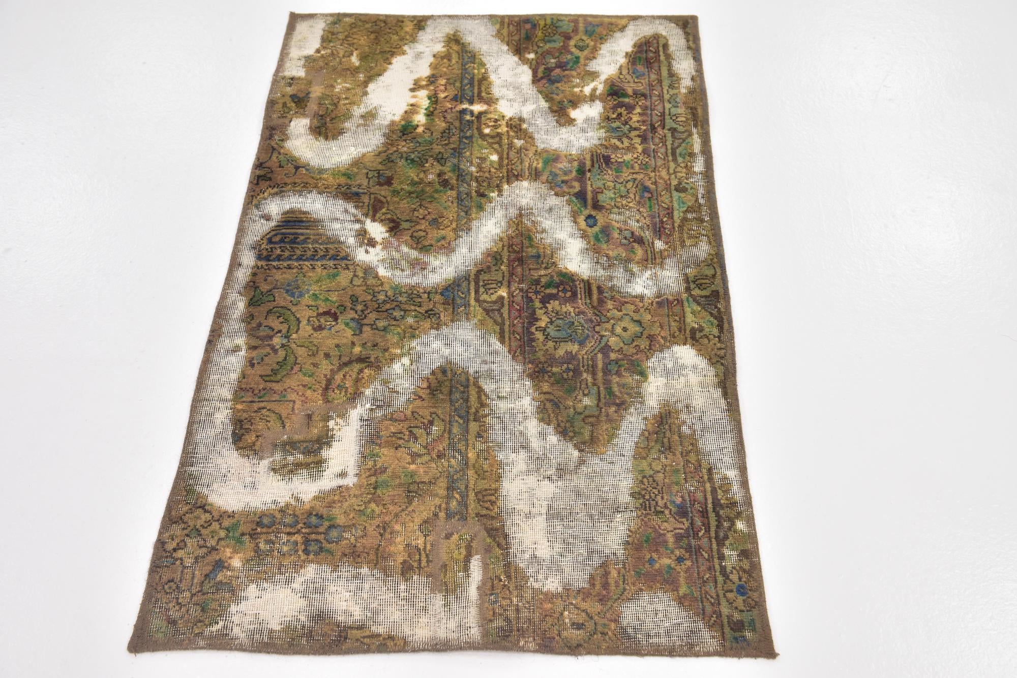 2' 6 x 4' Hand Knotted Ultra Vintage Persian Wool Rug