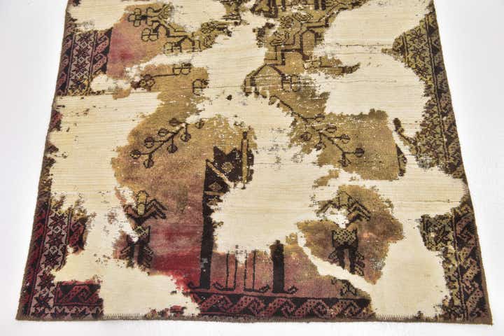 3' 8 x 6' 4 Hand Knotted Ultra Vintage Persian Wool Rug