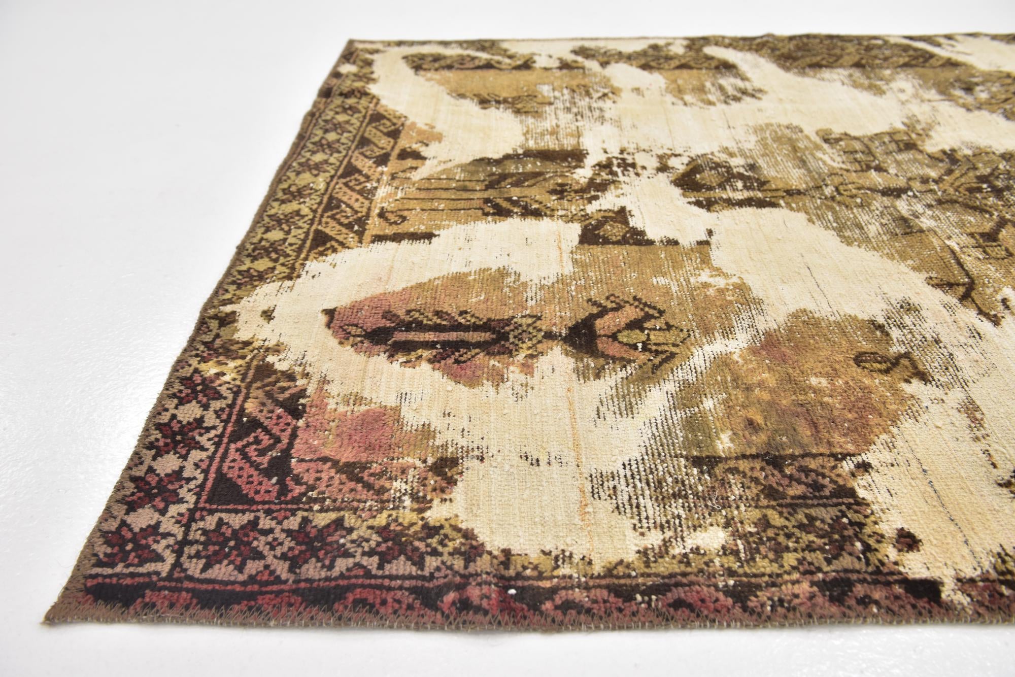 3' 8 x 6' 4 Hand Knotted Ultra Vintage Persian Wool Rug