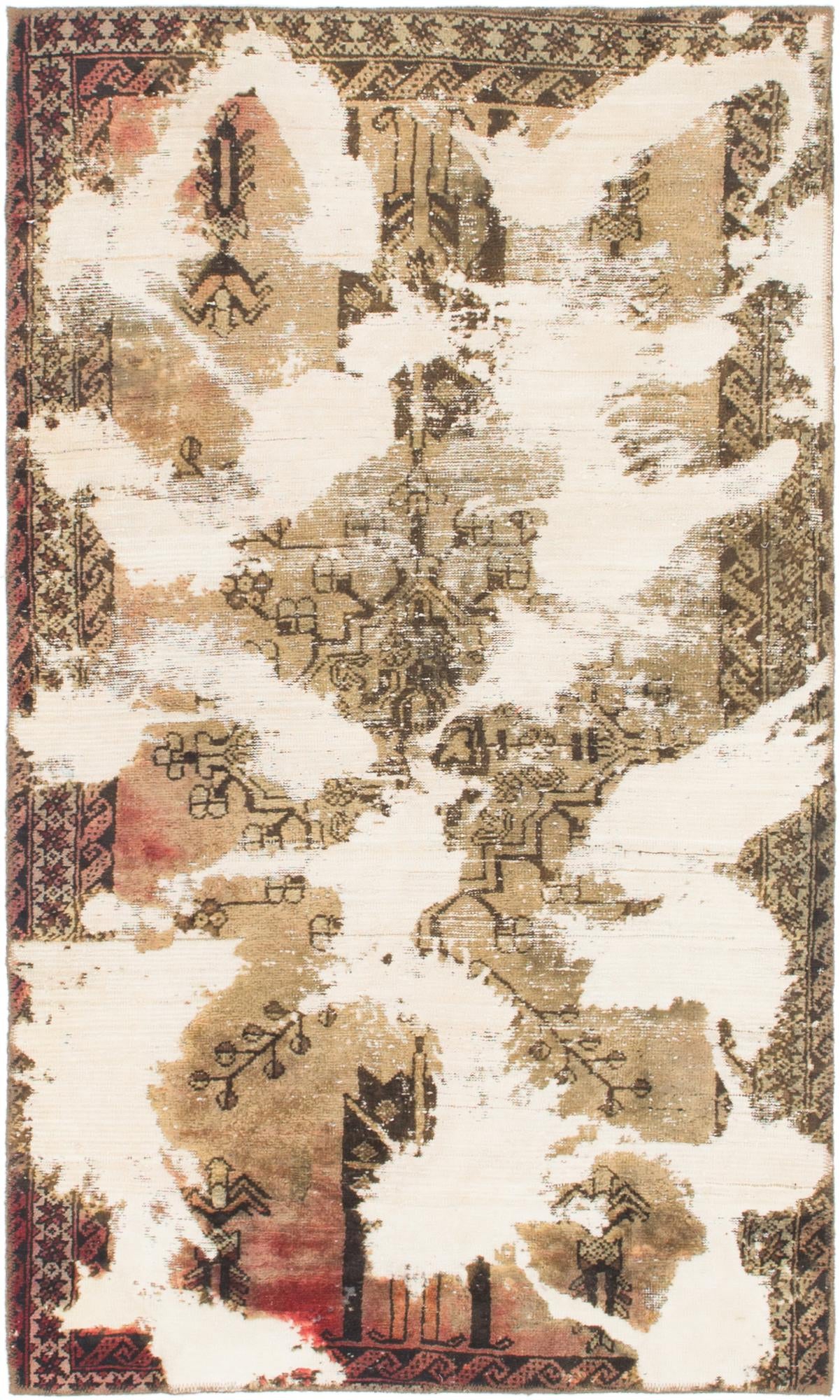 3' 8 x 6' 4 Hand Knotted Ultra Vintage Persian Wool Rug
