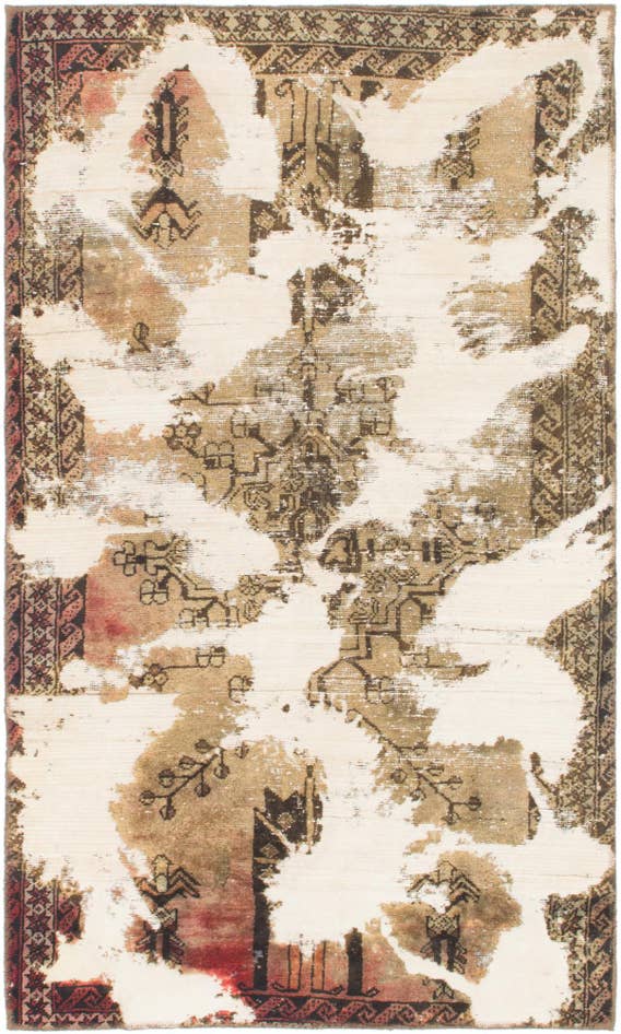 Detail image of 3' 8 x 6' 4 Hand Knotted Ultra Vintage Persian Wool Rug