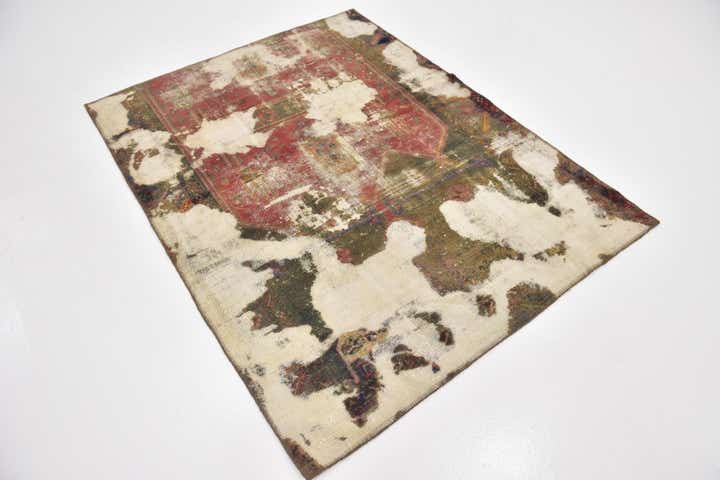 4' 8 x 6' Hand Knotted Ultra Vintage Persian Wool Rug