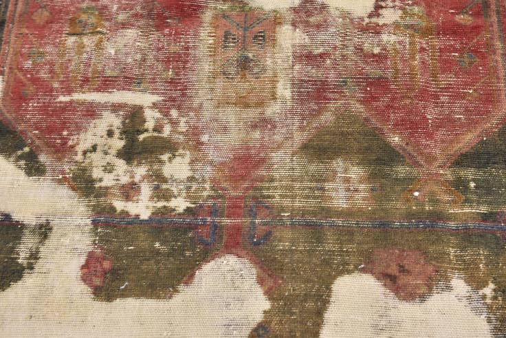 Detail image of 4' 8 x 6' Hand Knotted Ultra Vintage Persian Wool Rug