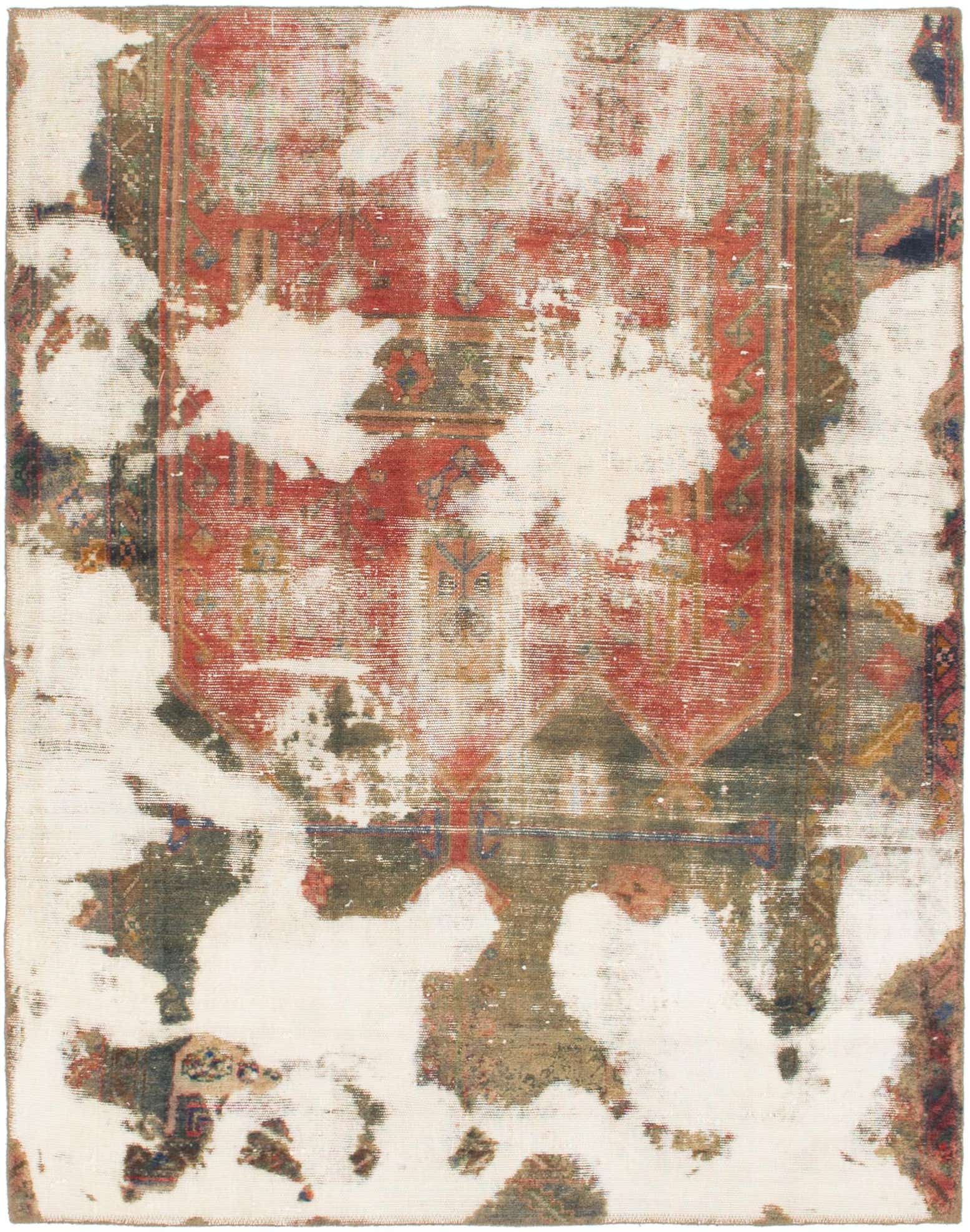 4' 8 x 6' Hand Knotted Ultra Vintage Persian Wool Rug