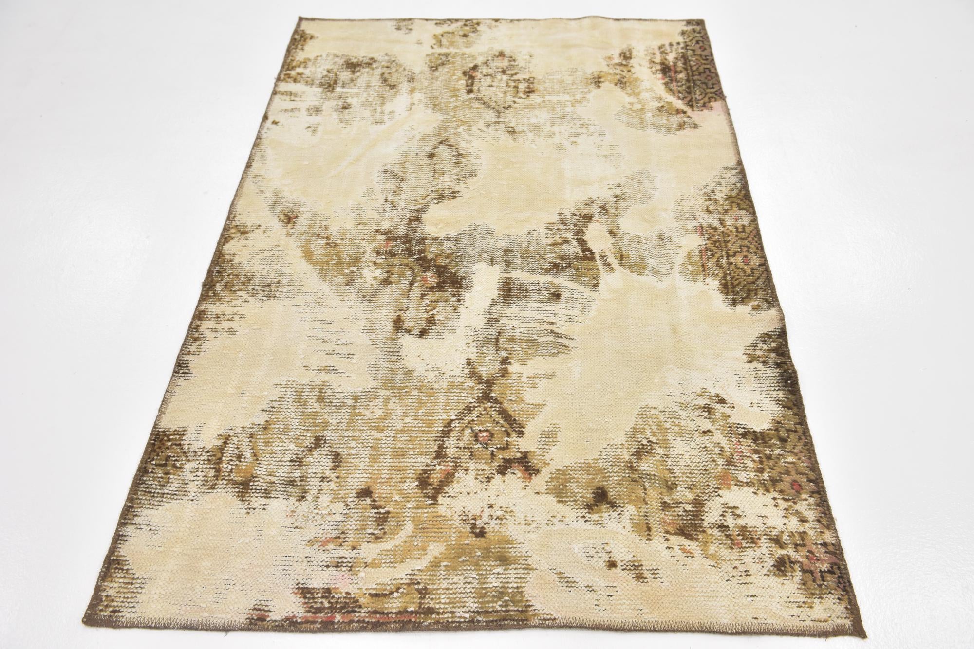 3' 10 x 5' 10 Hand Knotted Ultra Vintage Persian Wool Rug
