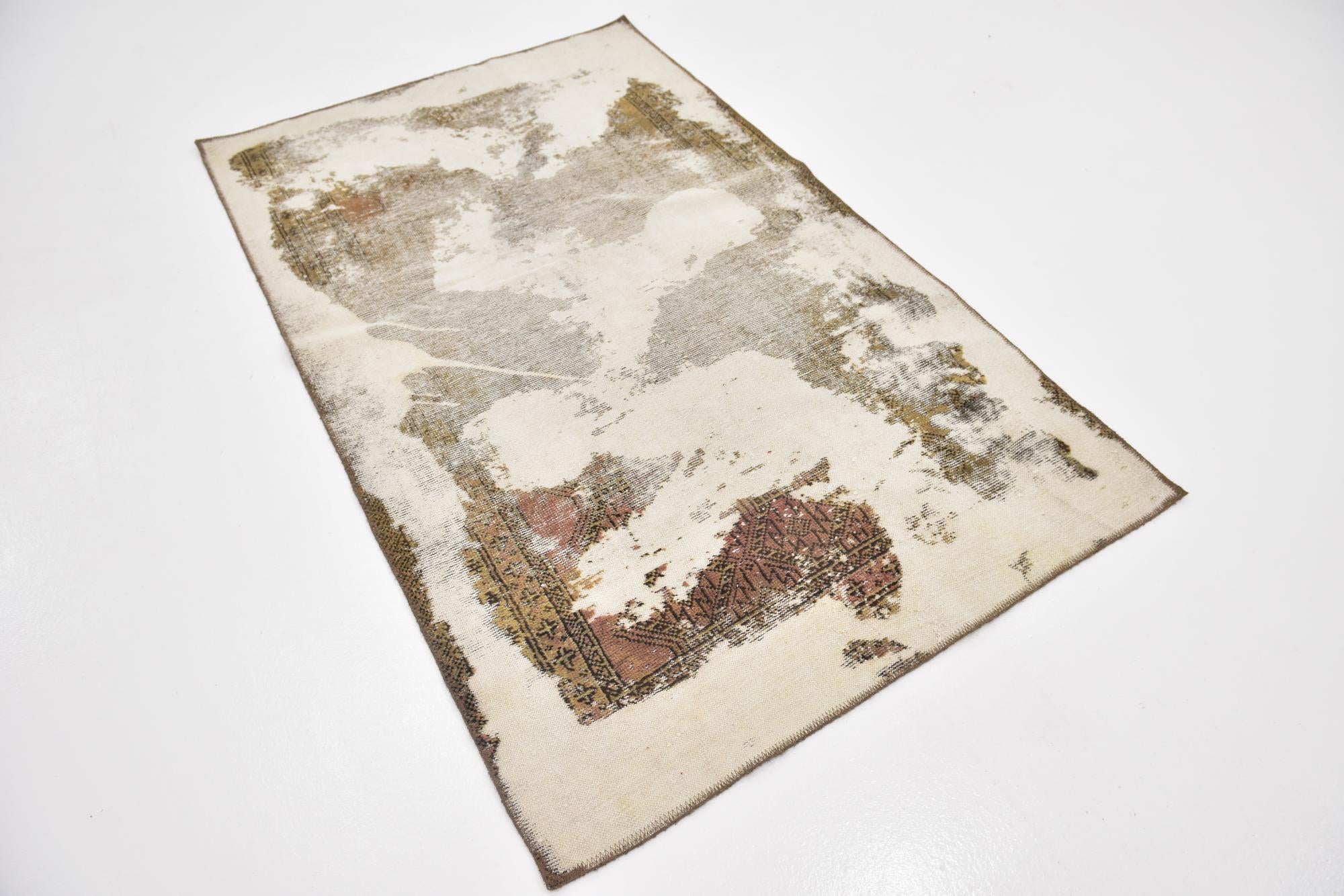 3' 9 x 6' 2 Hand Knotted Ultra Vintage Persian Wool Rug