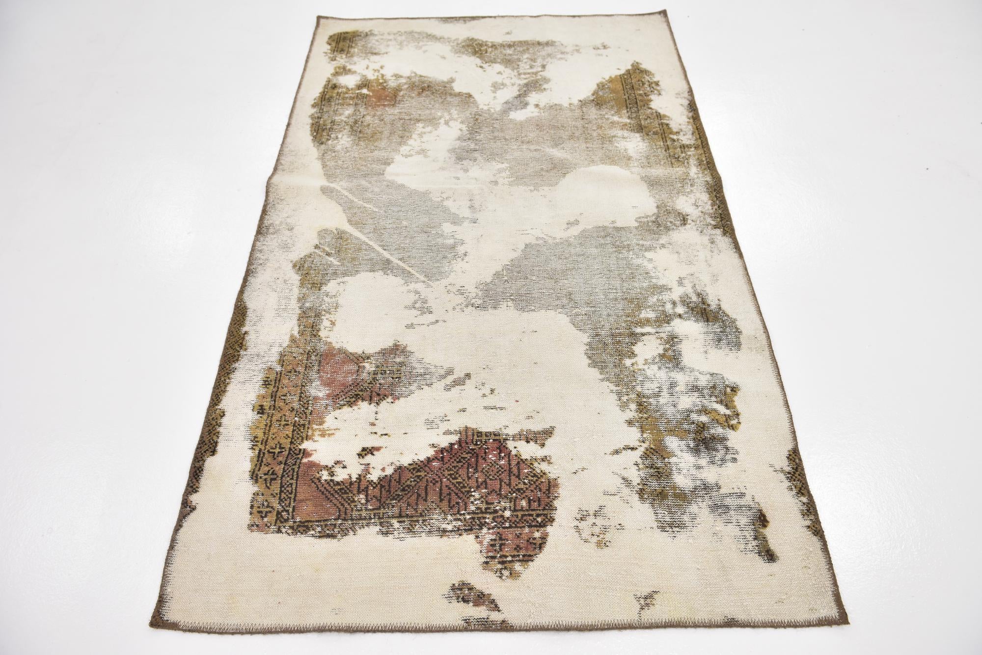 3' 9 x 6' 2 Hand Knotted Ultra Vintage Persian Wool Rug