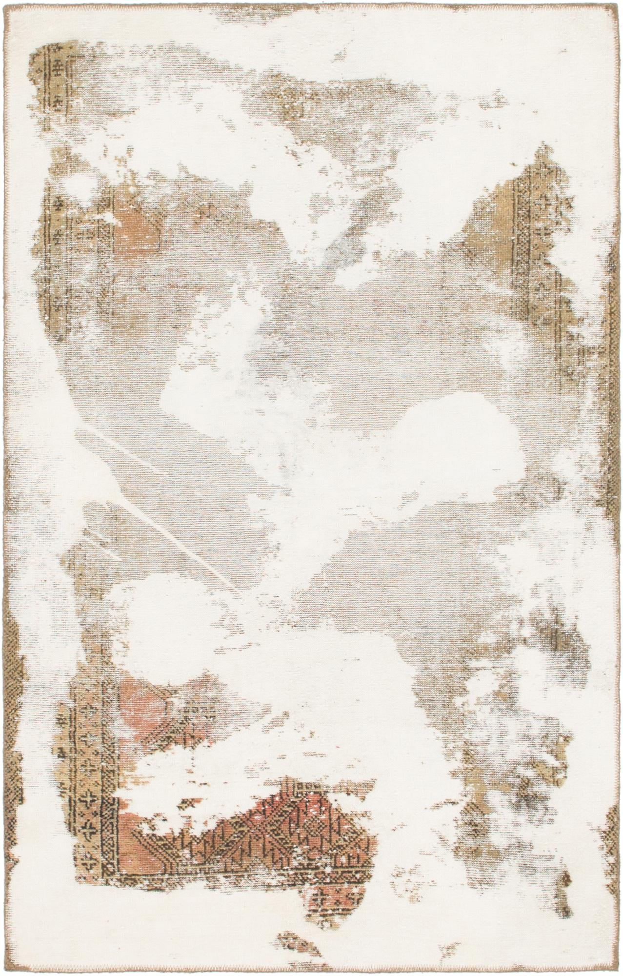 3' 9 x 6' 2 Hand Knotted Ultra Vintage Persian Wool Rug