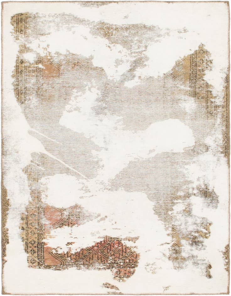 Detail image of 3' 9 x 6' 2 Hand Knotted Ultra Vintage Persian Wool Rug