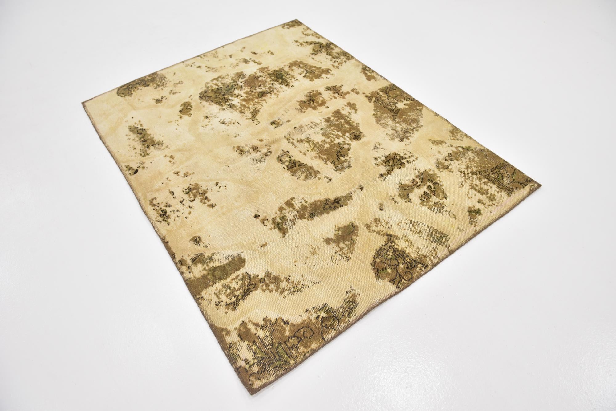 4' 4 x 5' 8 Hand Knotted Ultra Vintage Persian Wool Rug