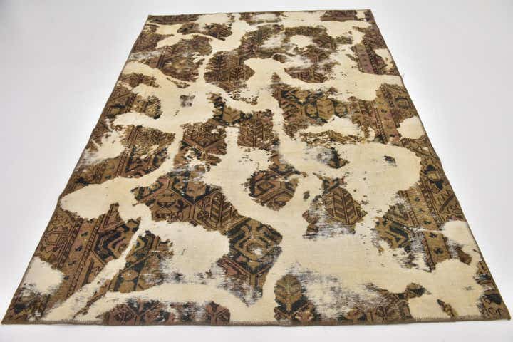 5' 7 x 8' Hand Knotted Ultra Vintage Persian Wool Rug