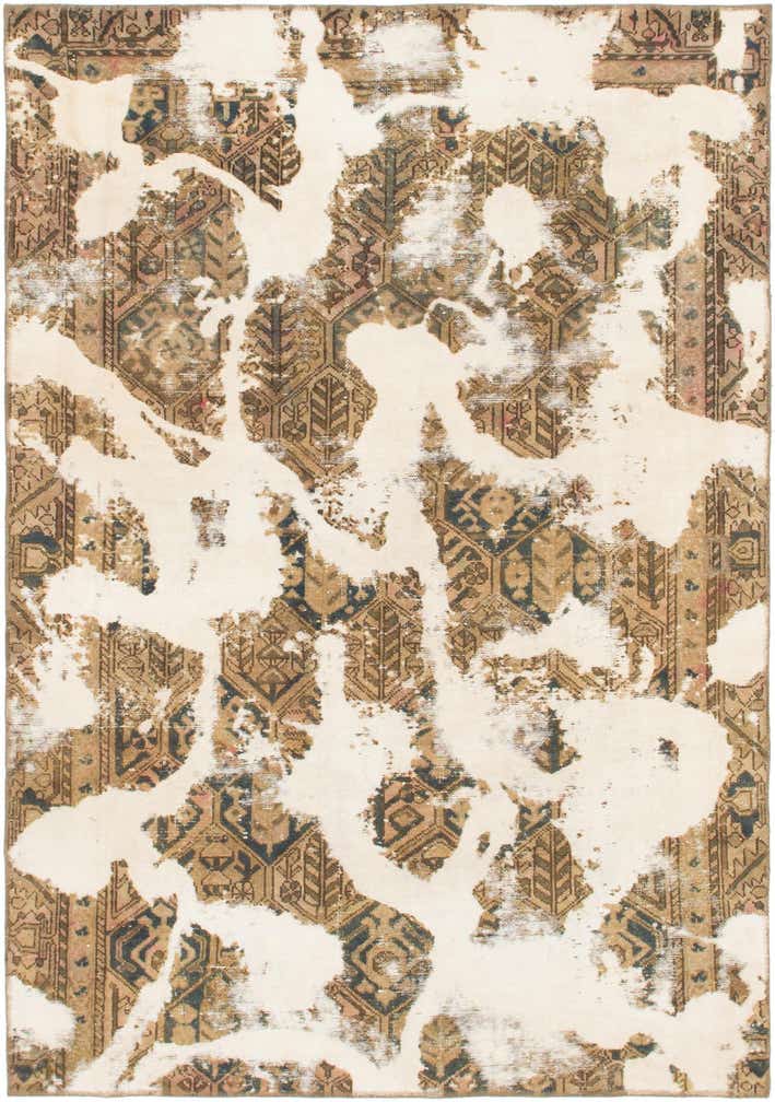 5' 7 x 8' Hand Knotted Ultra Vintage Persian Wool Rug