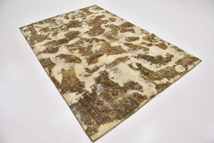 5' 8 x 8' 6 Hand Knotted Ultra Vintage Persian Wool Rug