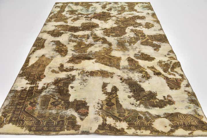 5' 8 x 8' 6 Hand Knotted Ultra Vintage Persian Wool Rug