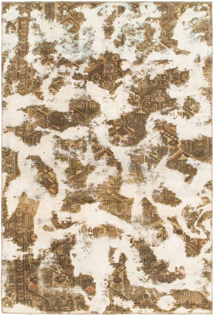 5' 8 x 8' 6 Hand Knotted Ultra Vintage Persian Wool Rug