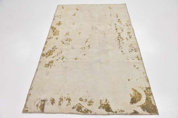 4' x 6' 8 Hand Knotted Ultra Vintage Persian Wool Rug