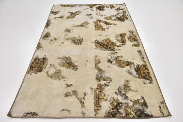 4' 10 x 7' 7 Hand Knotted Ultra Vintage Persian Wool Rug