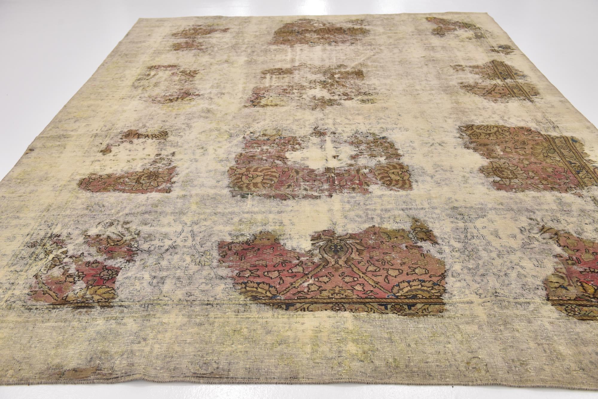 9' x 11' 7 Hand Knotted Ultra Vintage Persian Wool Rug