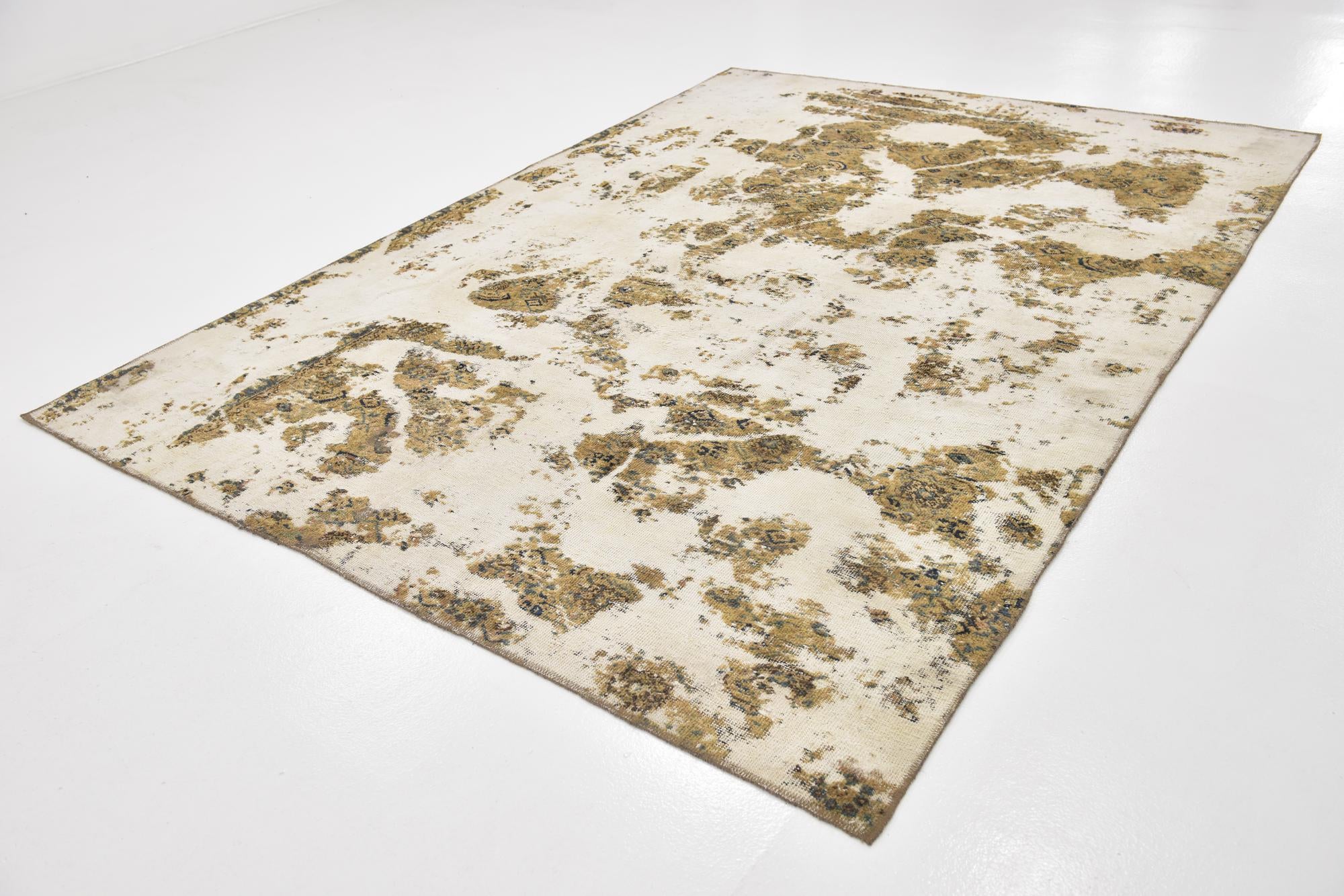 7' x 9' 9 Hand Knotted Ultra Vintage Persian Wool Rug