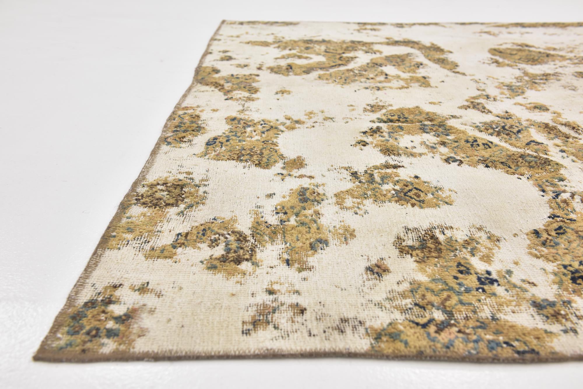 7' x 9' 9 Hand Knotted Ultra Vintage Persian Wool Rug