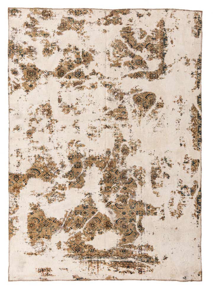 7' x 9' 9 Hand Knotted Ultra Vintage Persian Wool Rug