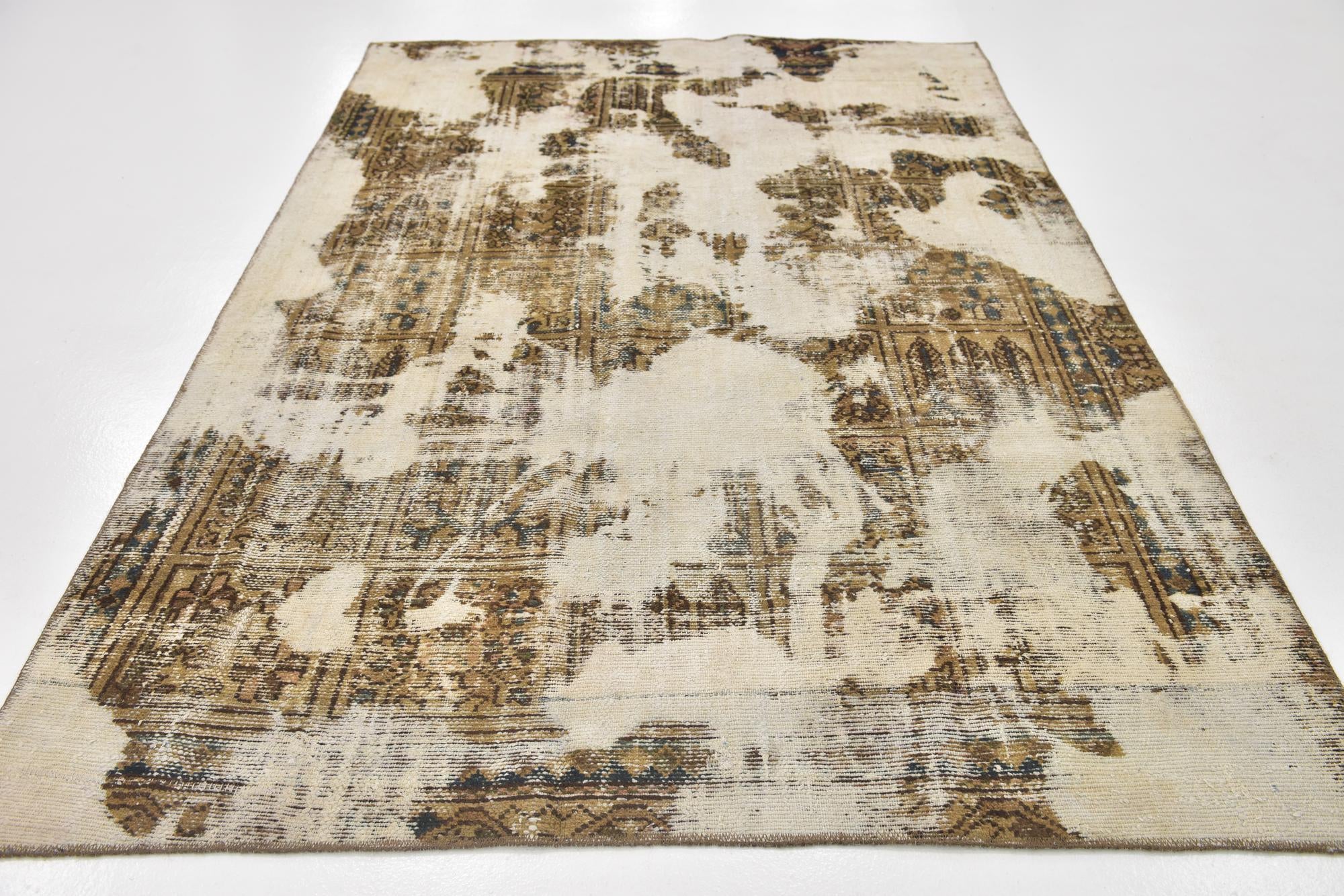 5' 10 x 8' 6 Hand Knotted Ultra Vintage Persian Wool Rug