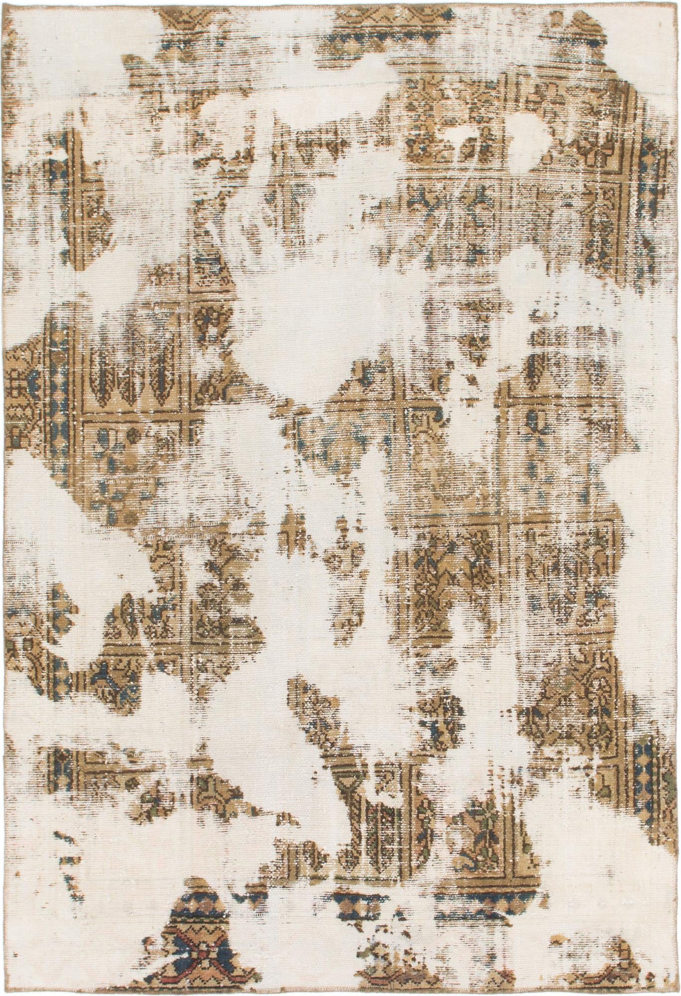 5' 10 x 8' 6 Hand Knotted Ultra Vintage Persian Wool Rug
