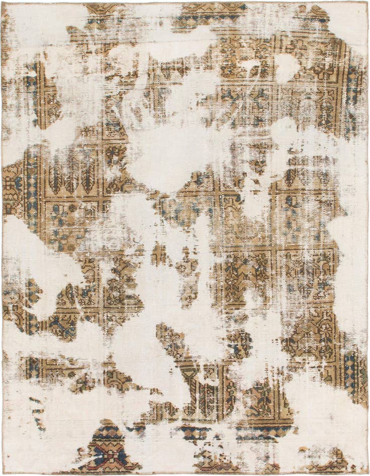Detail image of 5' 10 x 8' 6 Hand Knotted Ultra Vintage Persian Wool Rug