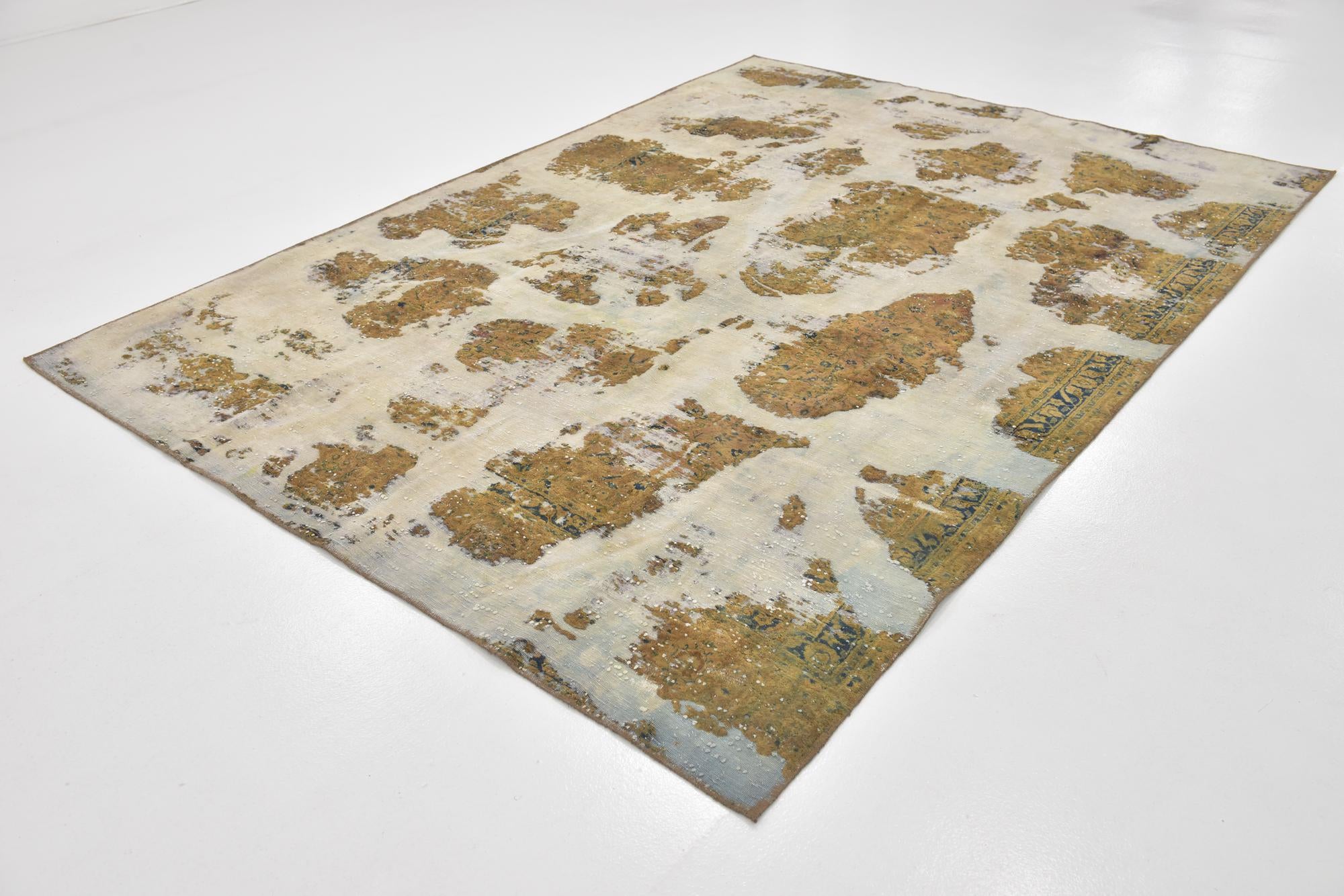 7' x 9' 8 Hand Knotted Ultra Vintage Persian Wool Rug