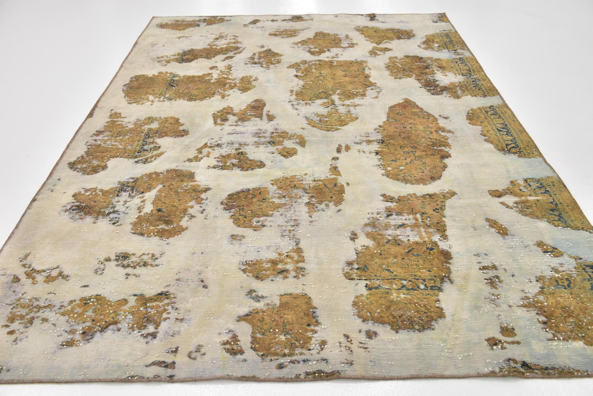 7' x 9' 8 Hand Knotted Ultra Vintage Persian Wool Rug