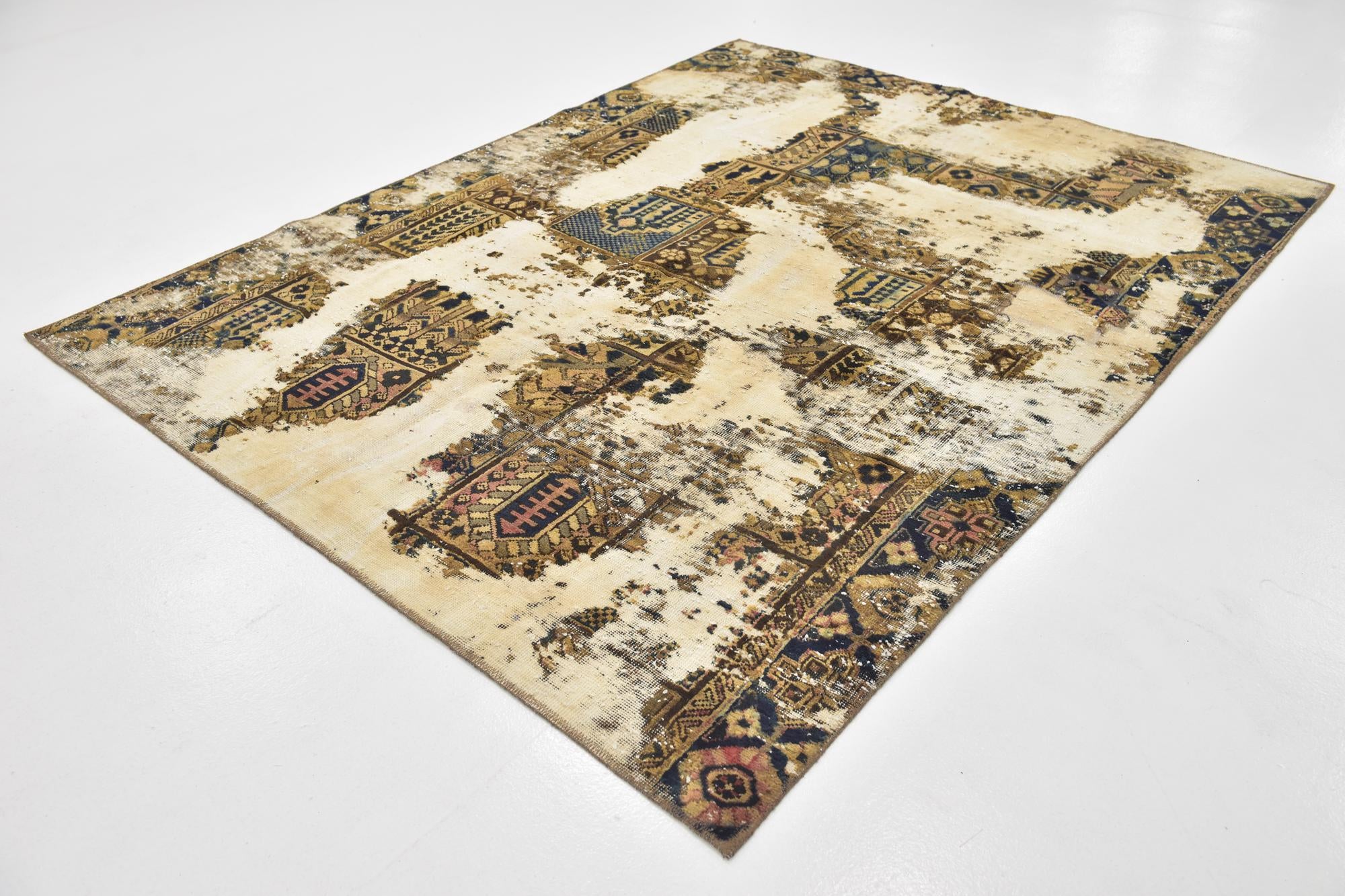 6' 3 x 8' Hand Knotted Ultra Vintage Persian Wool Rug